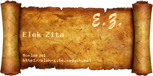Elek Zita névjegykártya