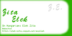 zita elek business card